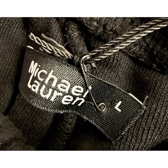 Michael Lauren Wm ALBATROSS SWEATPANT Sz L Terry Black Neon Pink 100% Cotton NWT - Picture 3 of 14